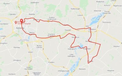 28.4 mile clockwise loop to Water Mill Tea Rooms at Woodford Mill
