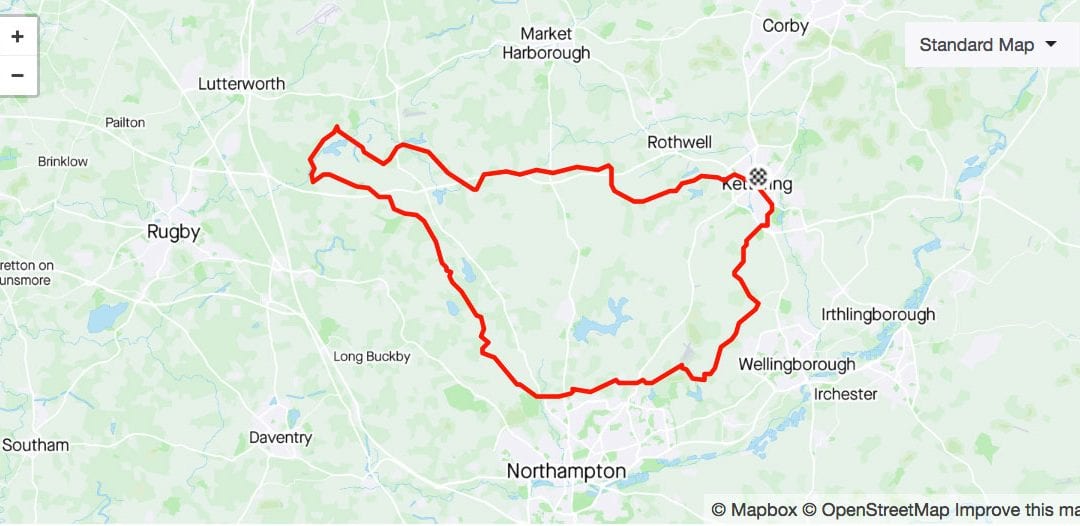 54.83 mile clockwise to Mini Meadows at Welford